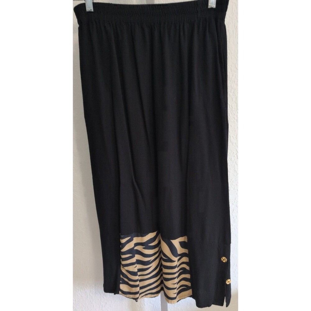 Vintage Womens Endless Options Zebra Print Pull On Elastic Waist Long Skirt Sz M